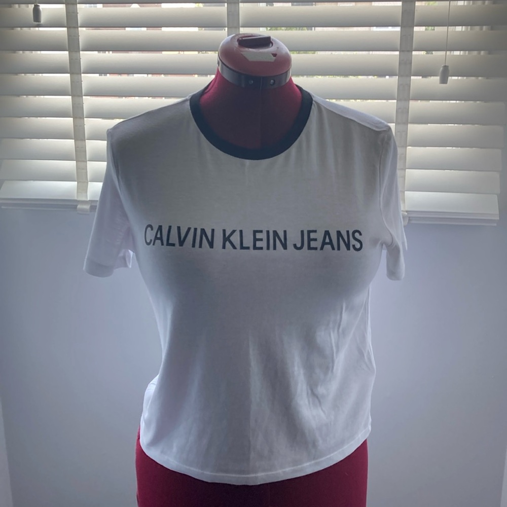 Calvin Klein White Tee, Sz S NWOT